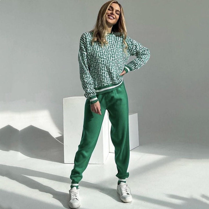 Women’s knit loungewear set with graphic pattern Lune London