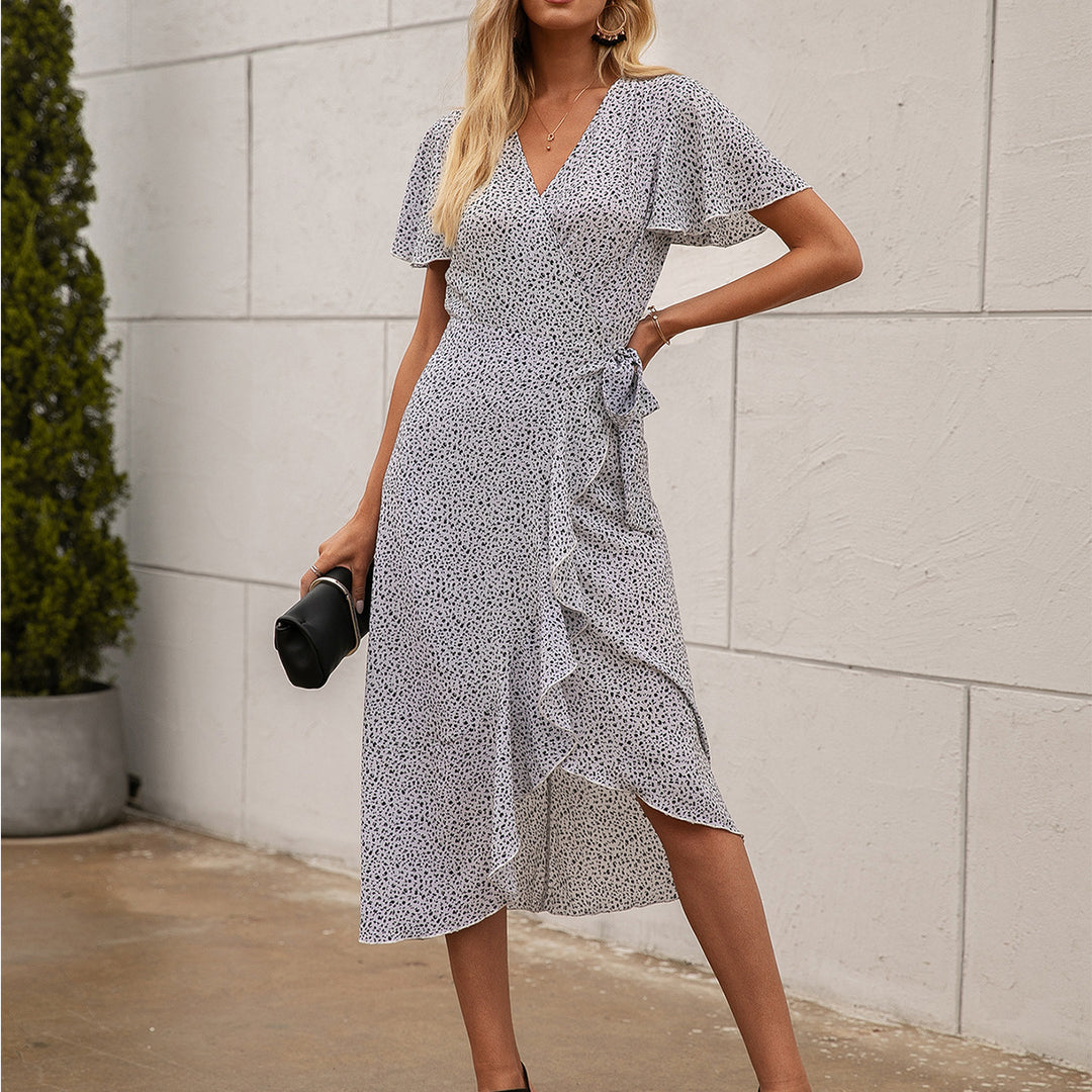 Wrap dress for women with gathered details and an elegant silhouette Lune London