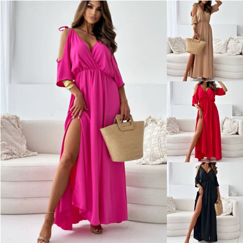 Elegant maxi dress for ladies with side slit Lune London