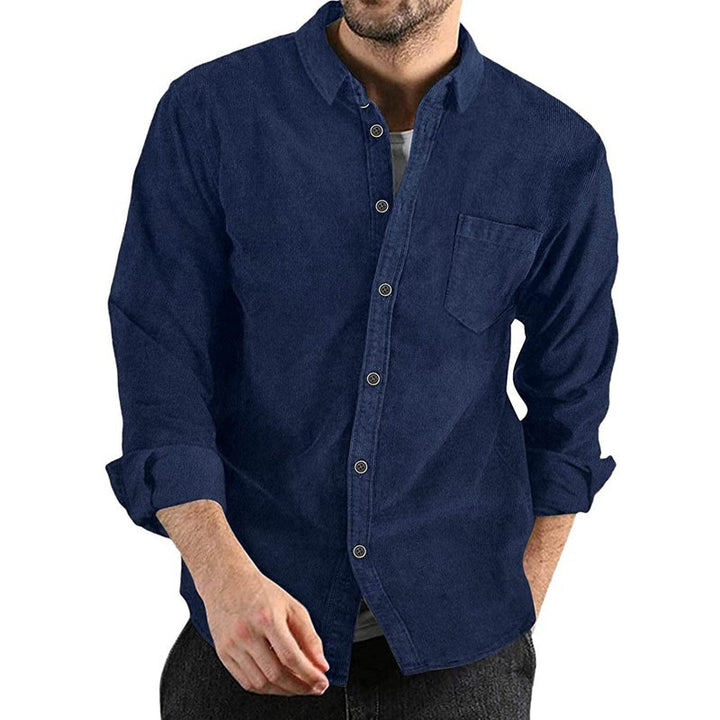 Casual corduroy shirt for men with chest pocket and trendy collar Lune London