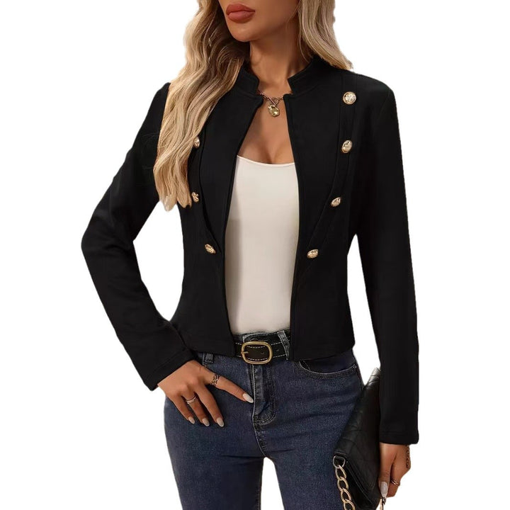 Elegant fitted blazer jacket for women with gold buttons Lune London