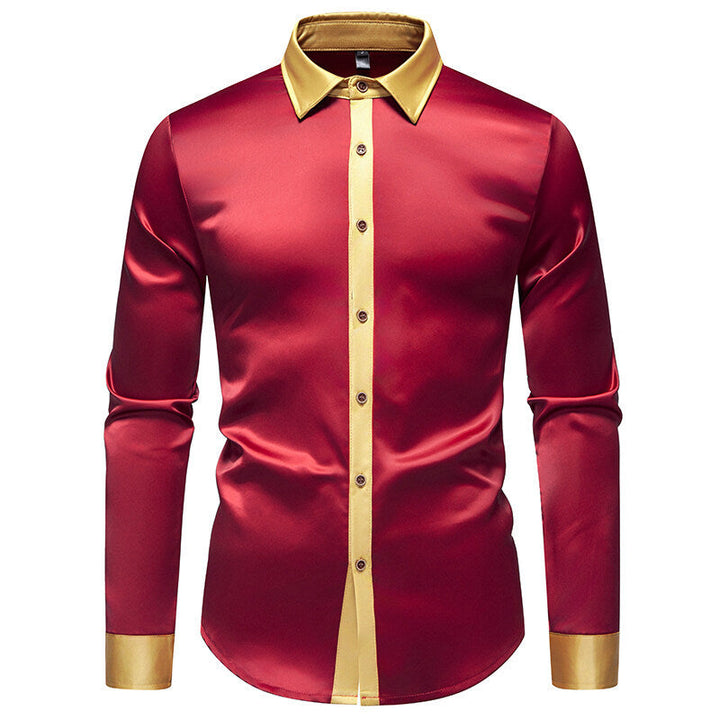 Men's Long-Sleeve Shirt with Modern Satin Details Lune London