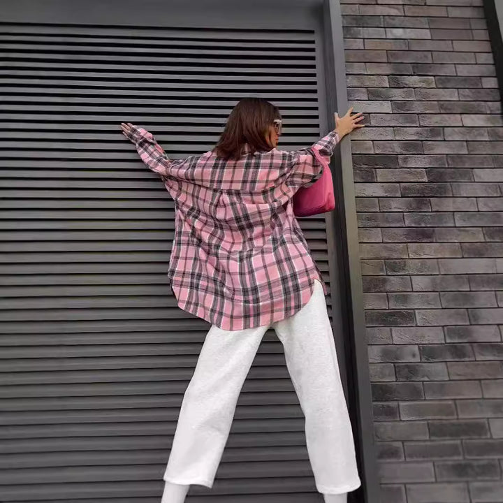 Casual checkered blouse for women Chic und Stil