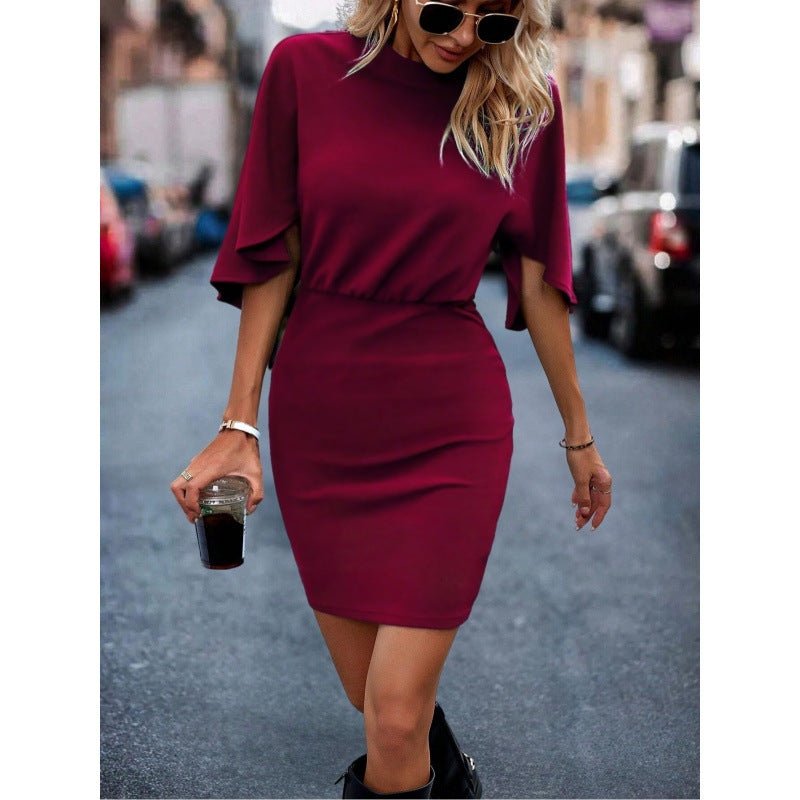 Lune London Women’s Bodycon Dress with Innovative Cut and Flowy Sleeves