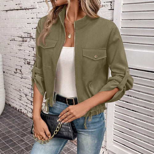 Fashion women's jacket with structured pattern and practical details Lune London