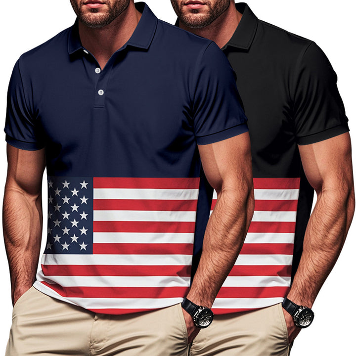 Men's polo with flag pattern Lune London