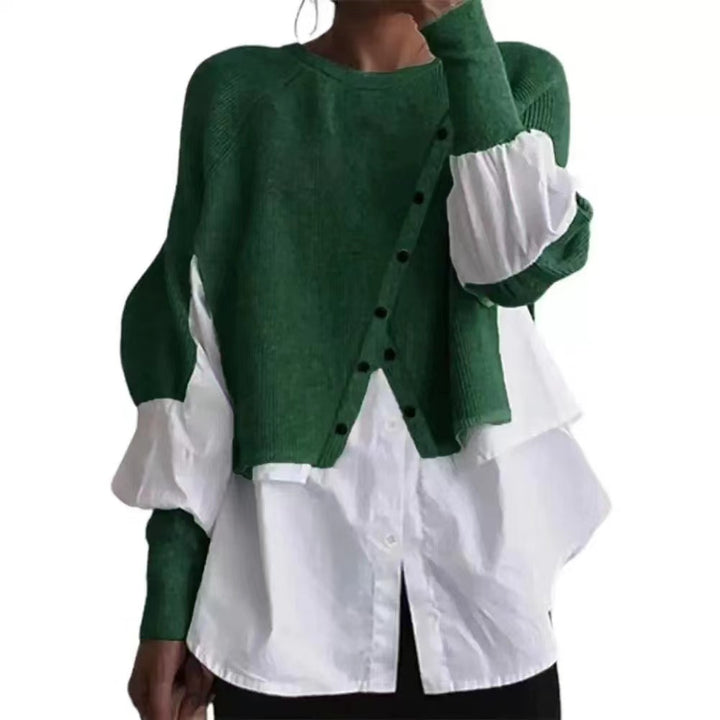 Pull féminin en couches avec col à la mode Chic & Stil