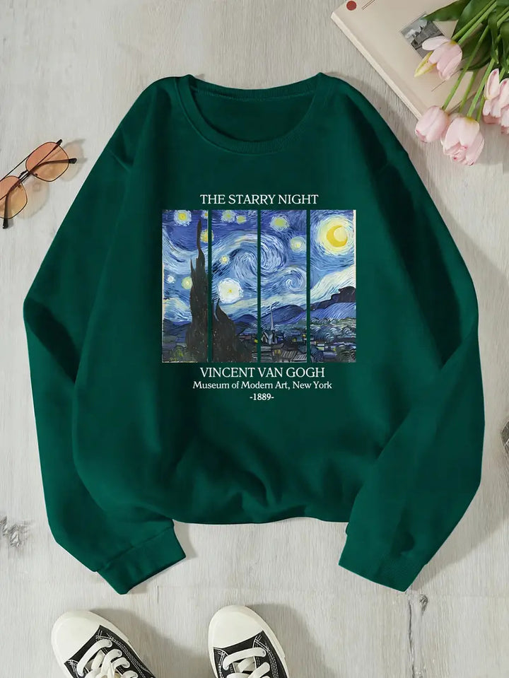 Sweat-shirt pour femmes avec motif artistique classique de Van Gogh Chic & Stil