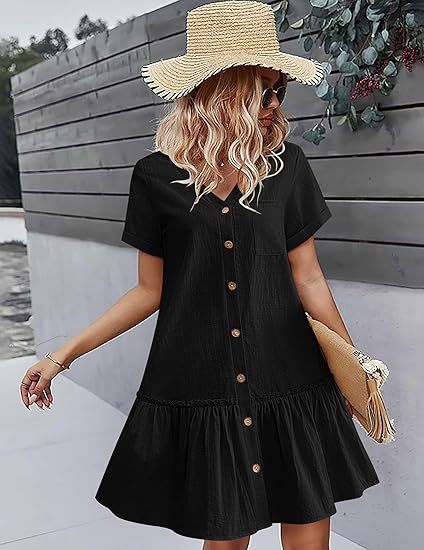 Casual dress for women with button closure and ruffles Lune London