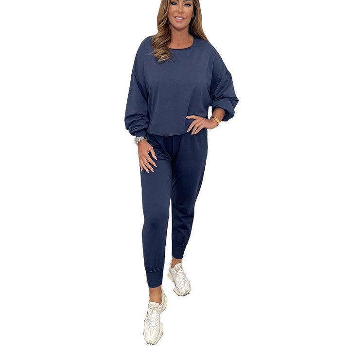 Lune London casual polar loungewear set for women with loose top and elastic pants