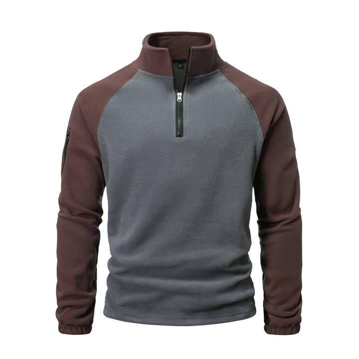 Men's fleece pullover with half-zip and practical pocket design Lune London
