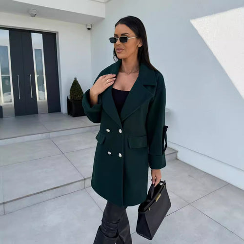 Ladies oversized blazer elegantly tailored with a double row of buttons Lune London
