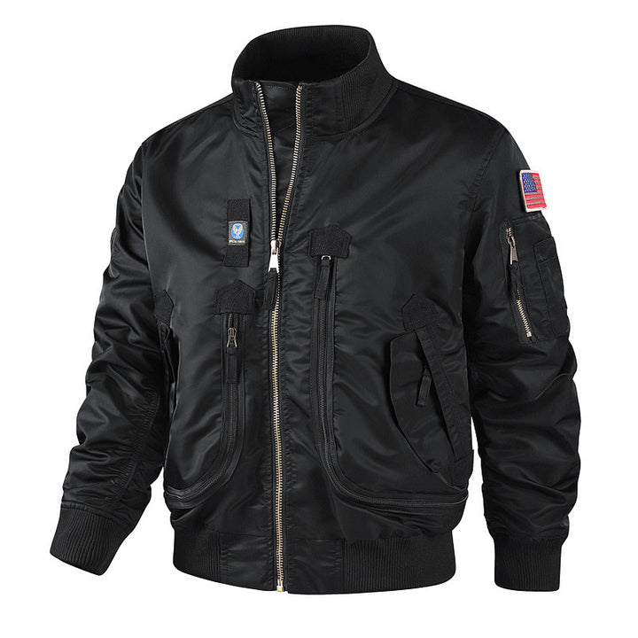 Camouflage bomber jacket for men with practical pockets and warm inner lining Lune London