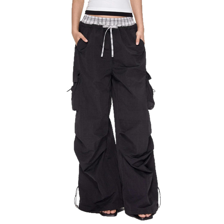 Wide-leg cargo pants for women with adjustable waistband Lune London