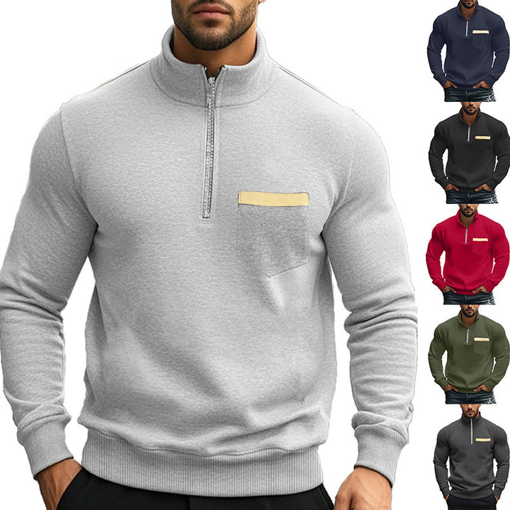 Men's sweatshirt with zipper and chest pocket Lune London