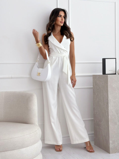 Ladies Chic Wrap Jumpsuit Lune London