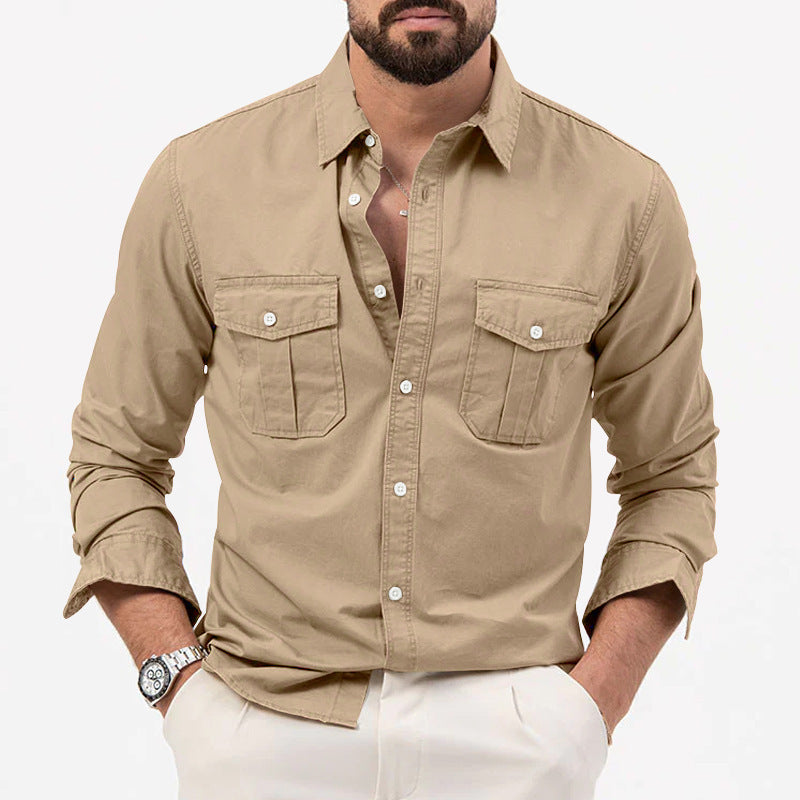 Long sleeve shirt for men with two chest pockets and modern fit Lune London
