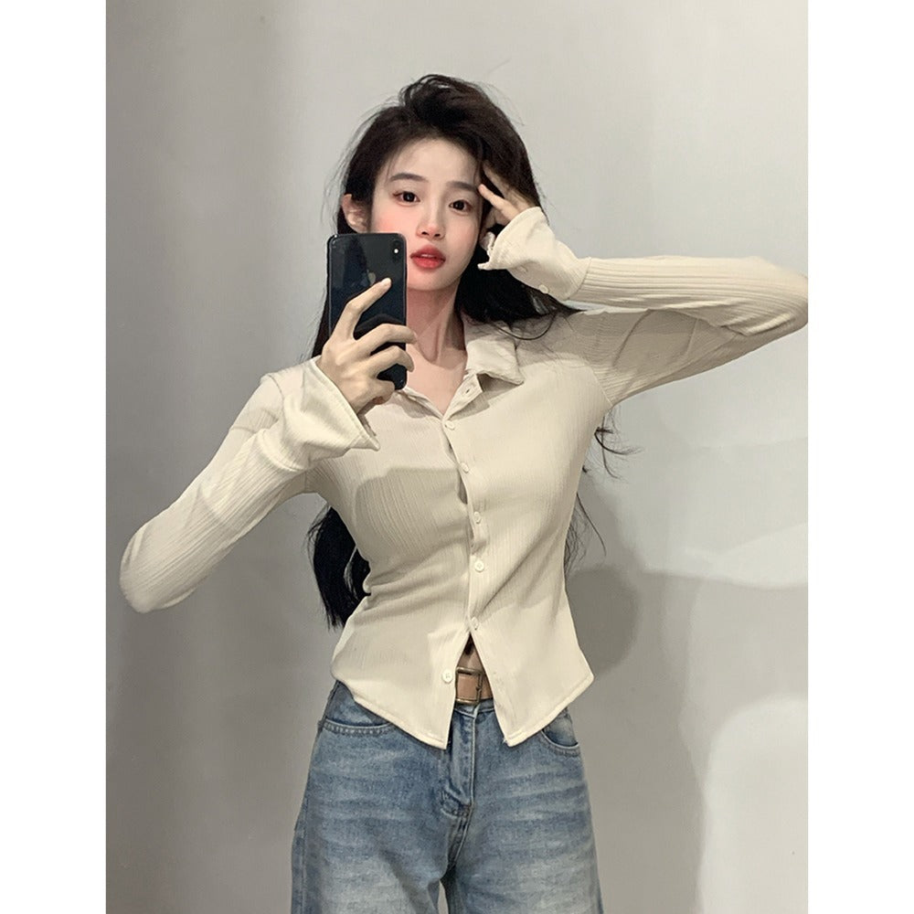 Women's long-sleeve shirt with fashionable flounce sleeves Chic & Stil