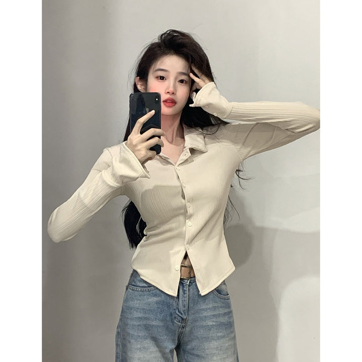 Women's long-sleeve shirt with fashionable flounce sleeves Chic & Stil