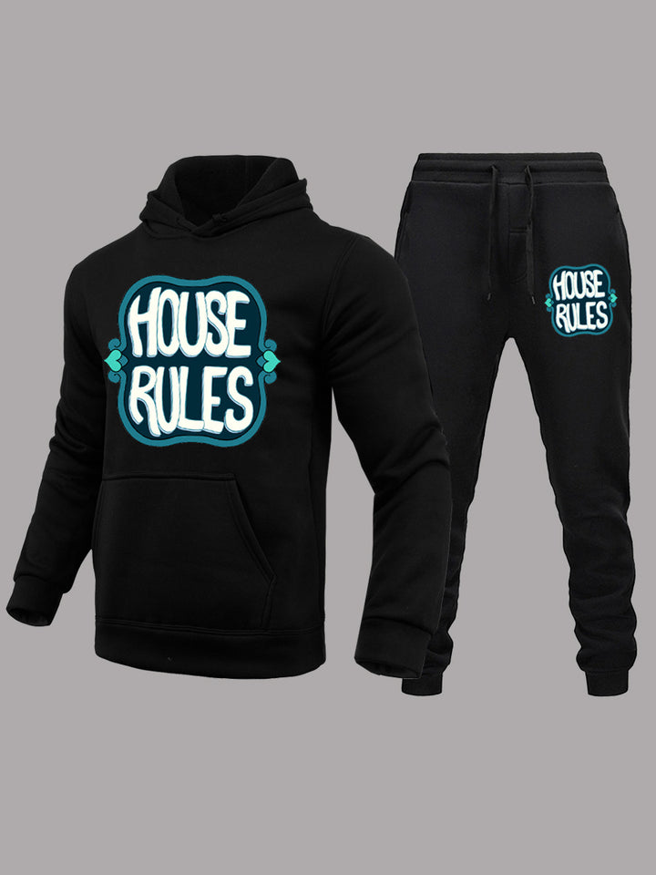 Men's Sport Hoodie and Jogging Set with Dynamic Inscription Lune London