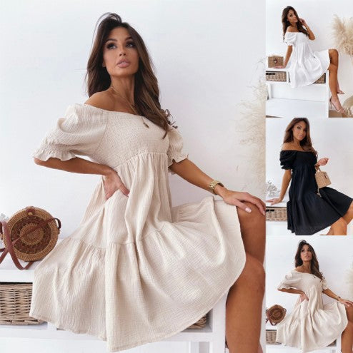 Lune London off-shoulder mini dress with ruffles for women