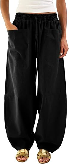 Pantalons de loisirs amples pour femmes avec taille élastique et poches pratiques Chic & Stil