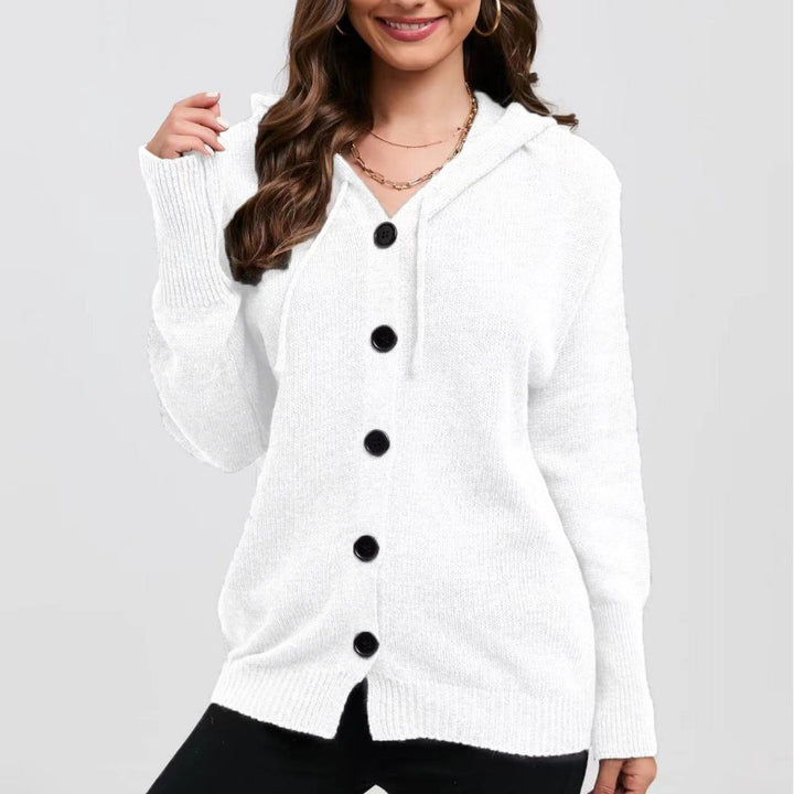 Lady hoodie cardigan with practical button details Lune London