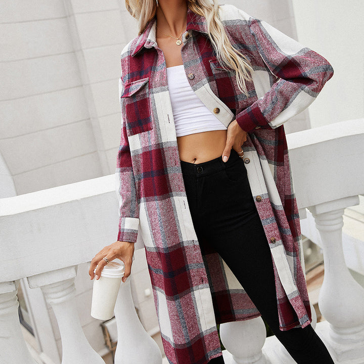 Plaid overshirt for women with a relaxed fit and long sleeves Lune London