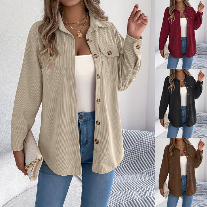 Casual corduroy jacket for women with practical pockets and stylish buttons Lune London