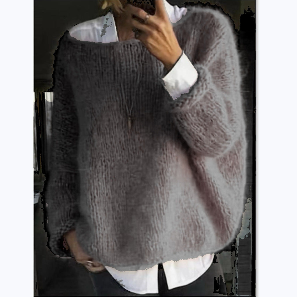 Women's Cozy Oversized Pullover with Boat Neck Lune London