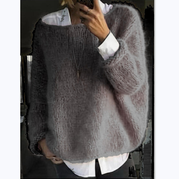 Women's Cozy Oversized Pullover with Boat Neck Lune London