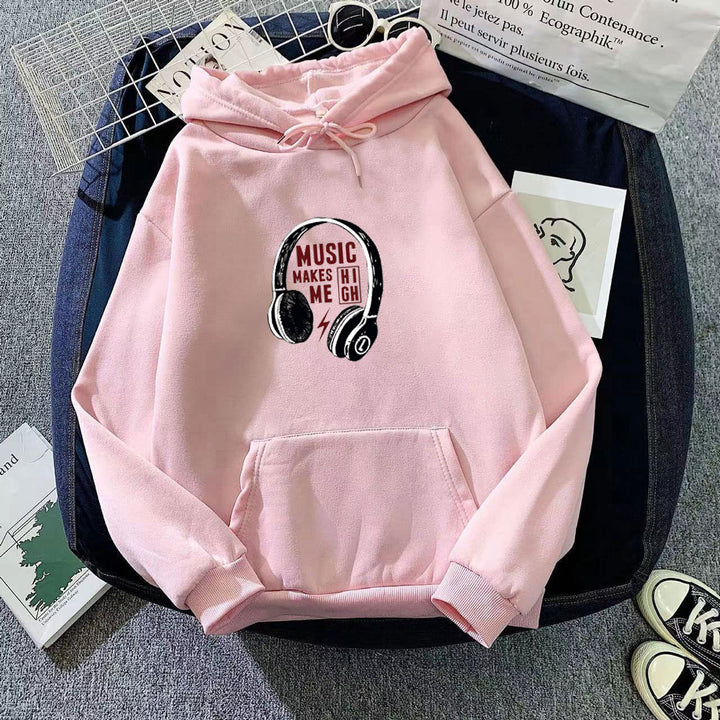 Women's hoodie with creative music design Chic & Stil