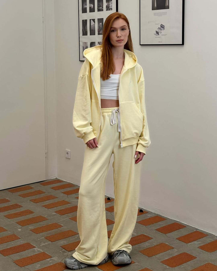 Ladies Comfortable Oversized Casual Set with Hood and Zipper Lune London