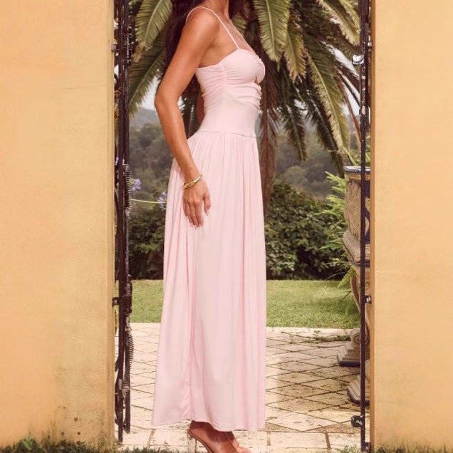 Maxi dress for women with deep V neck and refined cut Lune London