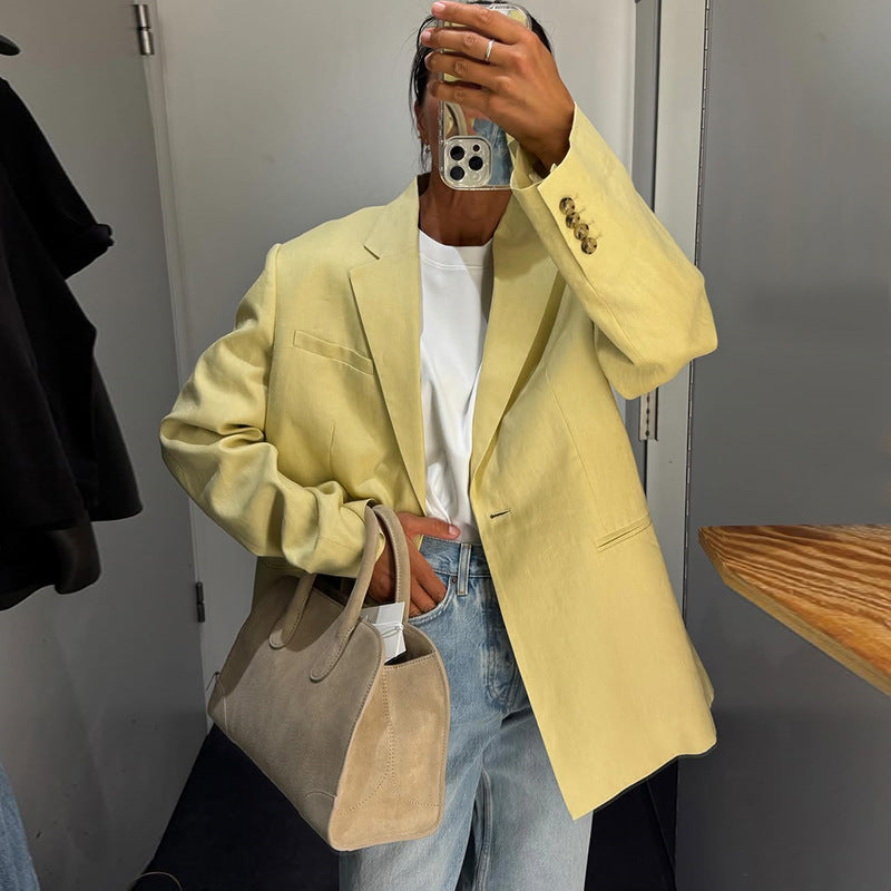 Lune London Women's Casual Linen Blazer