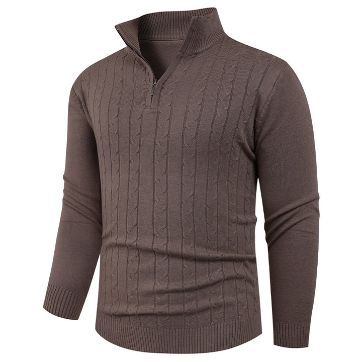 Men's Structured Sweater with ZIP Collar Lune London