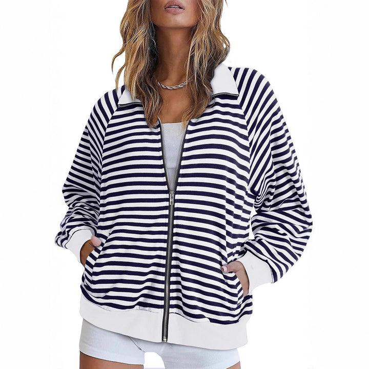 Women Casual Sporty Knit Jacket with Zipper Lune London