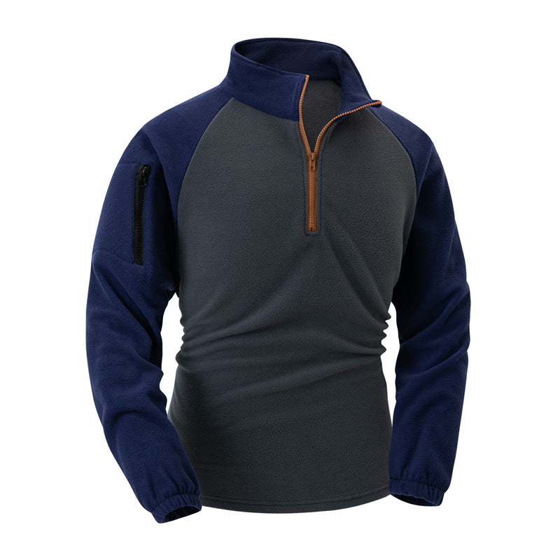 Men's Fleece Pullover with Half-Zip and Functional Pockets Lune London