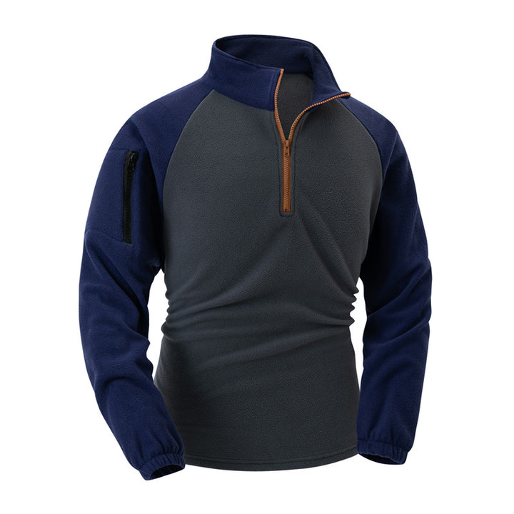 Men's Fleece Pullover with Half-Zip and Functional Pockets Lune London
