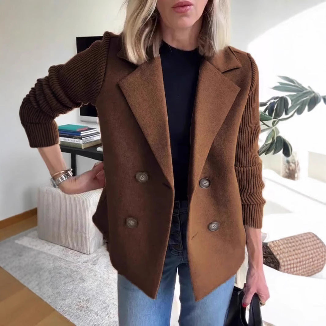 Double-breasted blazer jacket for women with structured sleeves Lune London