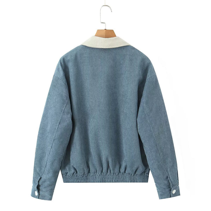 Casual corduroy jacket for women with practical flap pockets and elastic waistband Lune London
