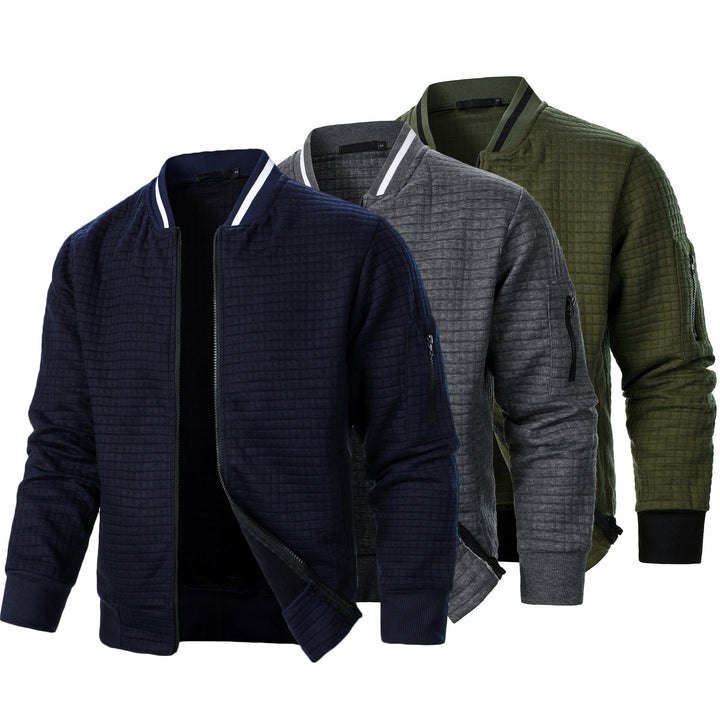 Quilted bomber jacket for men with functional zip pockets Lune London