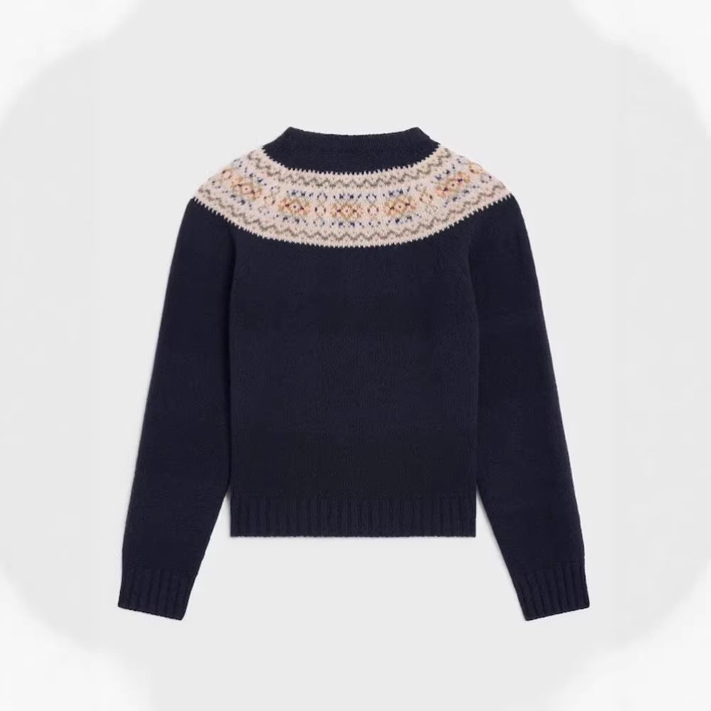 Pull en tricot pour femmes avec motif norvégien créatif Chic & Stil