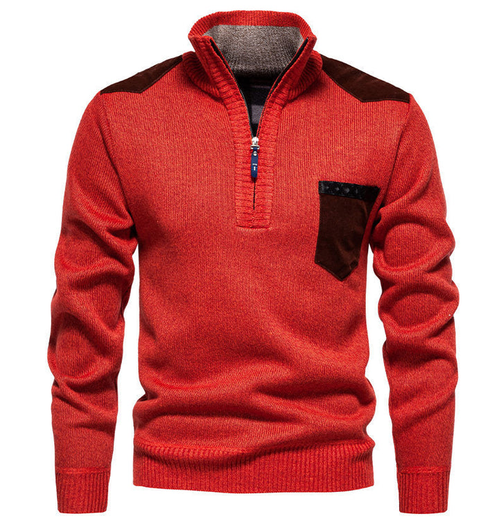 Men's Pullover with A Half-High Collar and Fashionable Accents Lune London