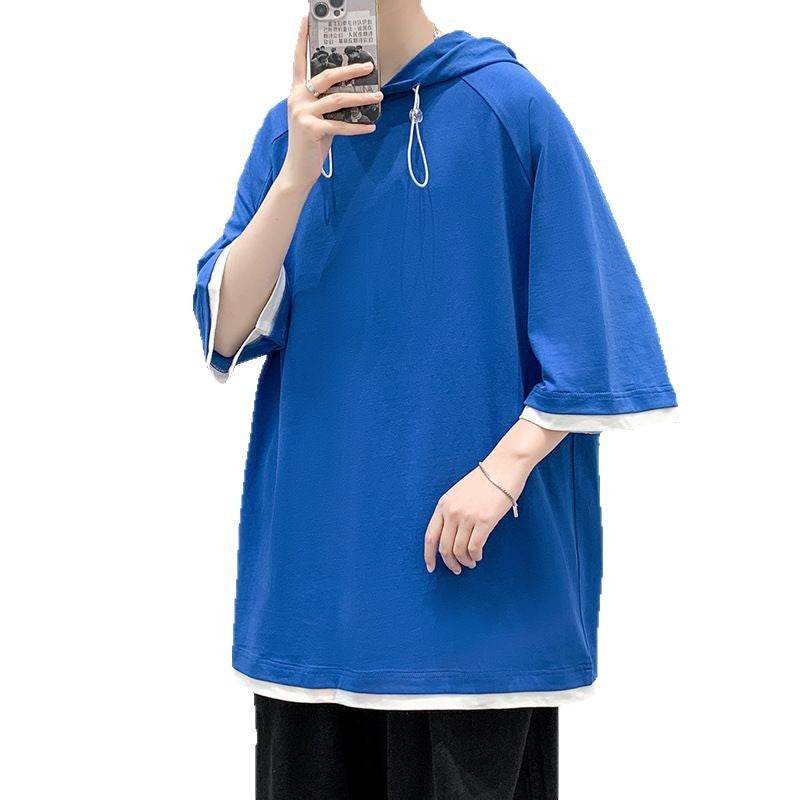 Oversized T-shirt for men with hood and breathable properties Lune London