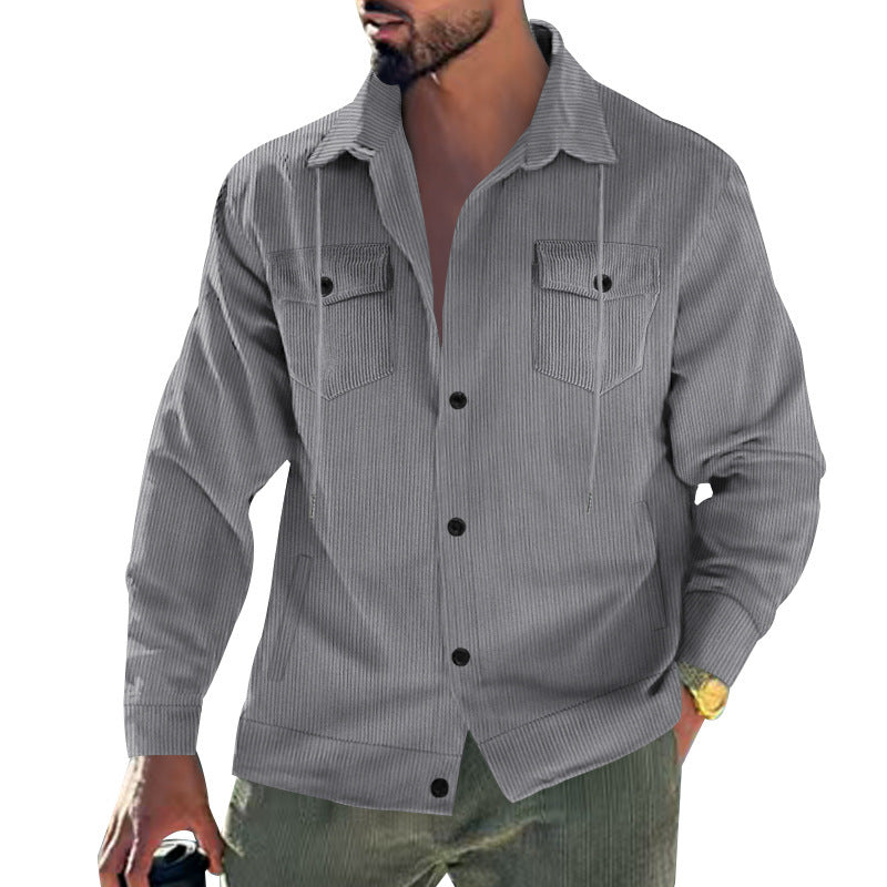 Trendy corduroy jacket for men with practical chest pockets and structured design Lune London
