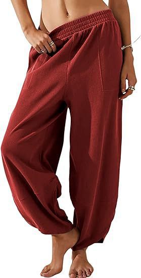 Loose lounge pants for women with elastic waist and pockets Lune London