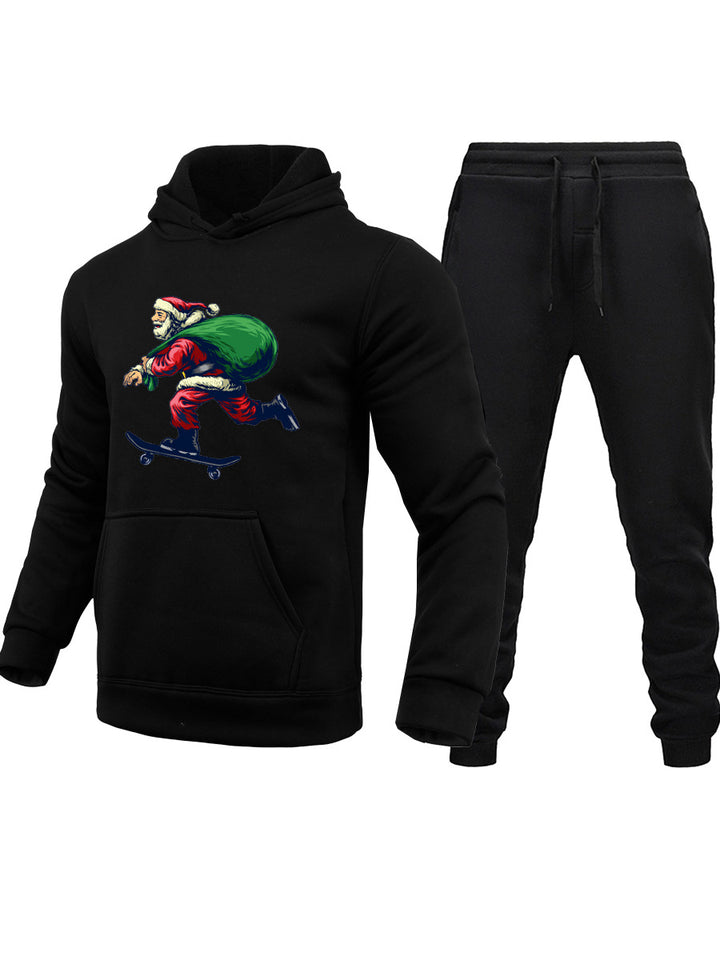 Men's Hoodie and Jogging Set with Creative Christmas Pattern Lune London