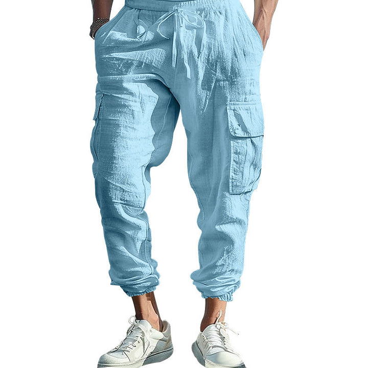 Men's cargo pants with elastic waistband and side pockets Lune London