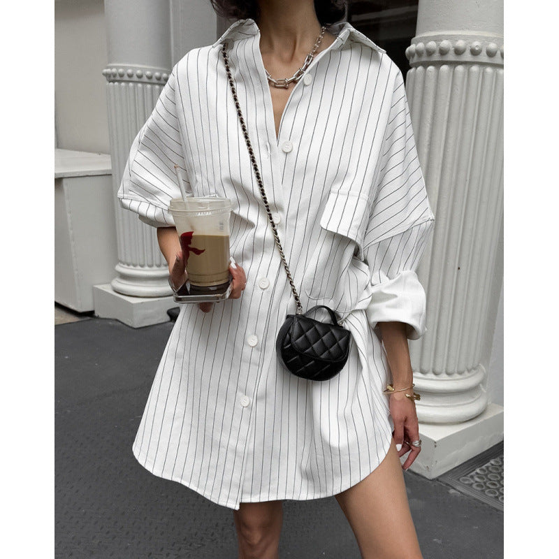Oversized striped shirt dress for women Lune London